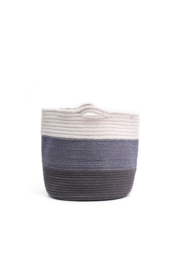 Three Tone Grey Cotton Jute Basket